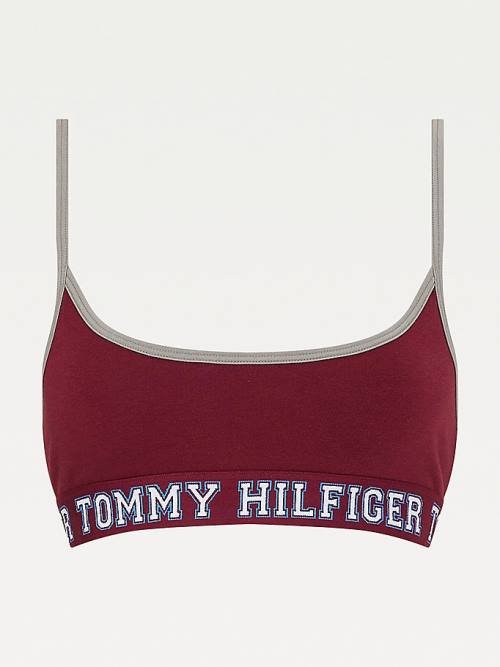 Tommy Hilfiger Logo Contrast Trim Unpadded Bralette Fehérnemű Női Lila | TH128SDU