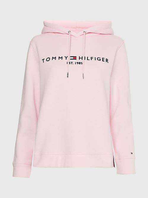 Tommy Hilfiger Logo Drawstring Regular Fit Kapucnis Pulóver Női Rózsaszín | TH601DYJ