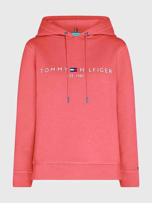 Tommy Hilfiger Logo Drawstring Regular Fit Kapucnis Pulóver Női Piros | TH713PEZ