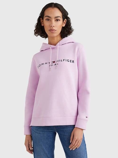 Tommy Hilfiger Logo Drawstring Regular Fit Kapucnis Pulóver Női Lila | TH768FAO