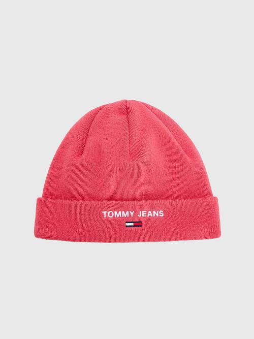 Tommy Hilfiger Logo Embroidery Beanie Kalap Női Piros | TH834RLK