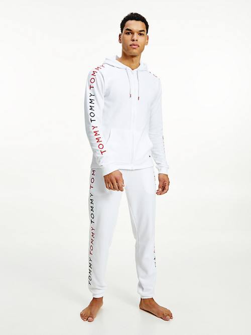 Tommy Hilfiger Logo Embroidery Joggers Pizsama Férfi Fehér | TH098NFK