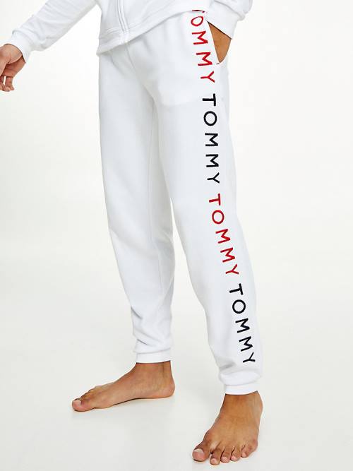 Tommy Hilfiger Logo Embroidery Joggers Pizsama Férfi Fehér | TH098NFK