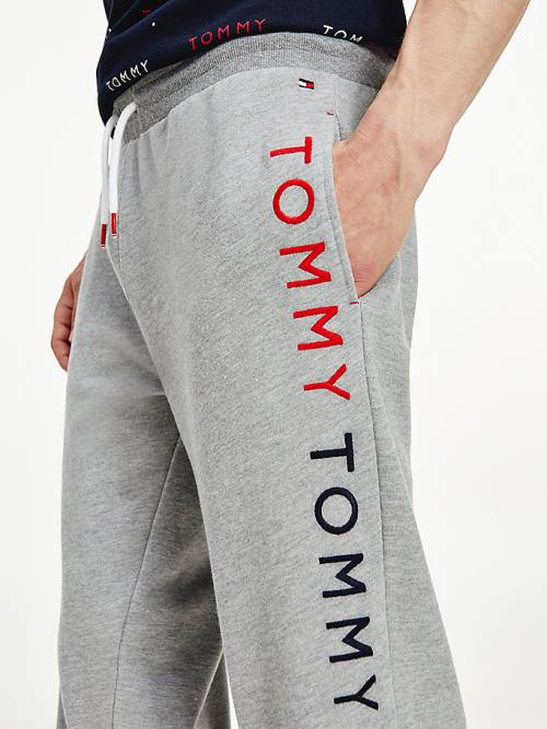 Tommy Hilfiger Logo Embroidery Joggers Pizsama Férfi Szürke | TH430VKD