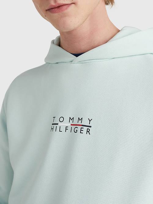 Tommy Hilfiger Logo Embroidery Kapucnis Pulóver Férfi Zöld | TH246RKN