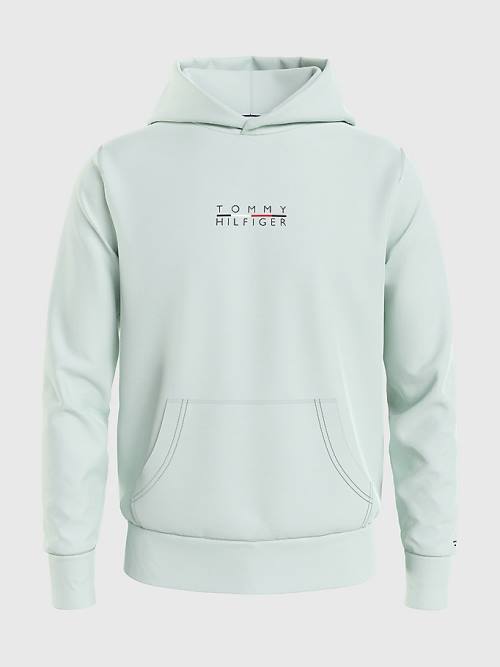 Tommy Hilfiger Logo Embroidery Kapucnis Pulóver Férfi Zöld | TH246RKN