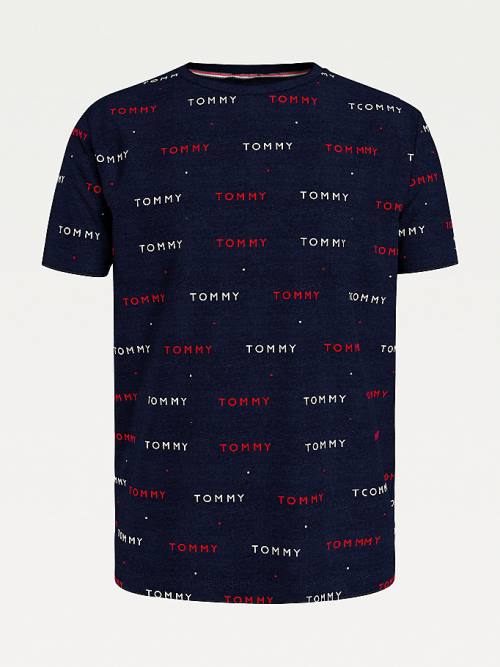 Tommy Hilfiger Logo Embroidery Pizsama Férfi Kék | TH581EBG