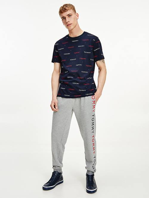 Tommy Hilfiger Logo Embroidery Pizsama Férfi Kék | TH581EBG