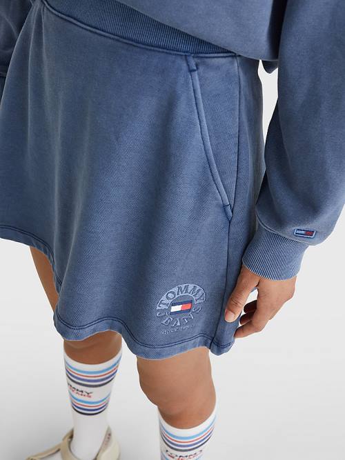 Tommy Hilfiger Logo Embroidery Sweat Szoknya Női Kék | TH892AUL