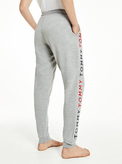 Tommy Hilfiger Logo Embroidery Tapered Joggers Nadrág Női Szürke | TH392ZUK