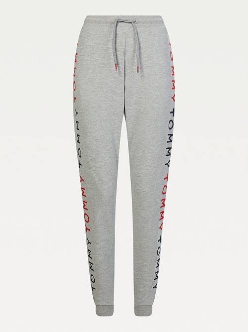 Tommy Hilfiger Logo Embroidery Tapered Joggers Nadrág Női Szürke | TH392ZUK