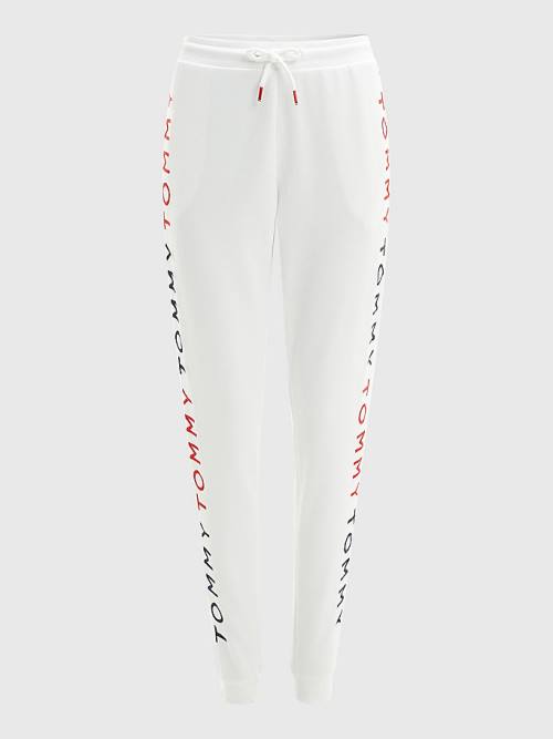 Tommy Hilfiger Logo Embroidery Tapered Joggers Nadrág Női Fehér | TH560TRL