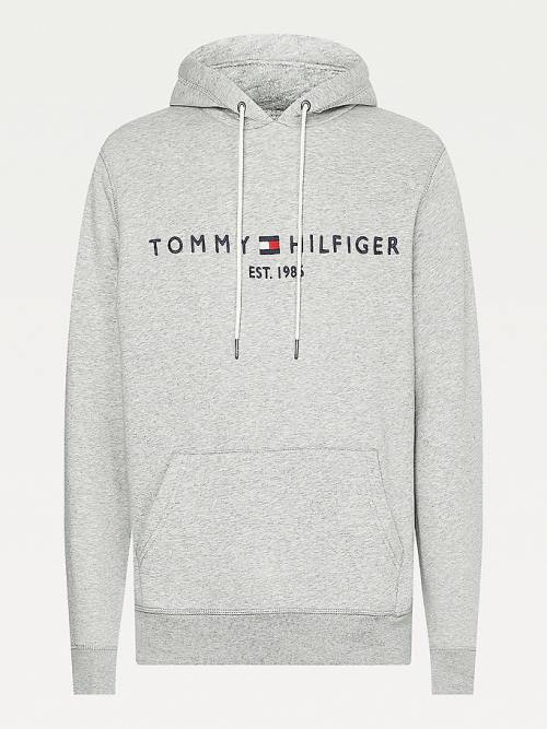 Tommy Hilfiger Logo Flex Fleece Kapucnis Pulóver Férfi Szürke | TH681APZ