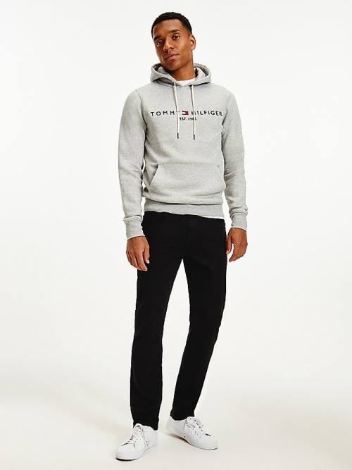 Tommy Hilfiger Logo Flex Fleece Kapucnis Pulóver Férfi Szürke | TH681APZ