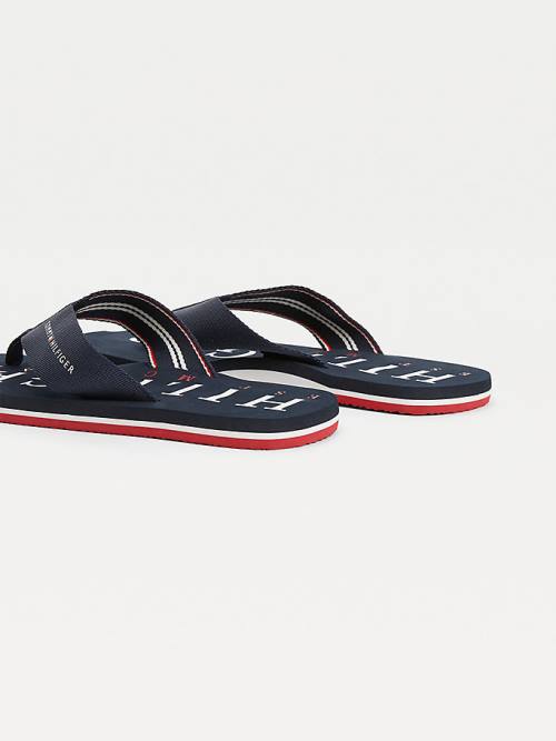 Tommy Hilfiger Logo Flip-Flops Szandál Férfi Kék | TH475DKV