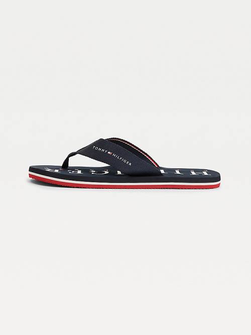 Tommy Hilfiger Logo Flip-Flops Szandál Férfi Kék | TH475DKV