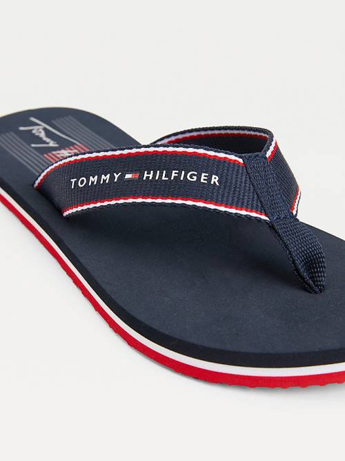 Tommy Hilfiger Logo Flip Flops Szandál Női Kék | TH479UHC