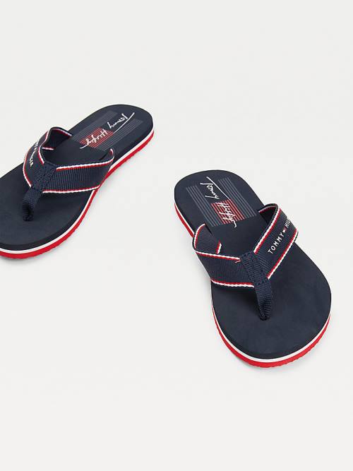 Tommy Hilfiger Logo Flip Flops Szandál Női Kék | TH479UHC