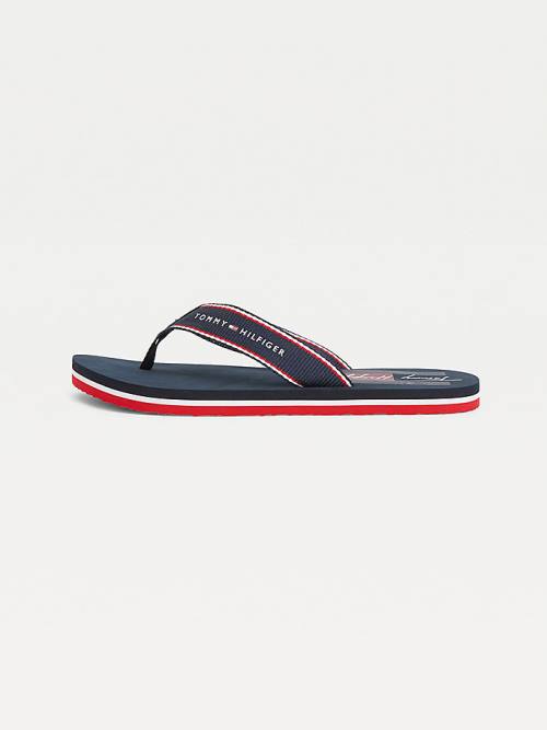 Tommy Hilfiger Logo Flip Flops Szandál Női Kék | TH479UHC