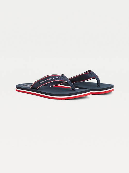 Tommy Hilfiger Logo Flip Flops Szandál Női Kék | TH479UHC