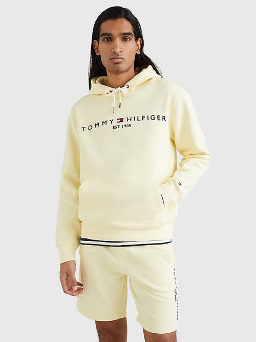 Tommy Hilfiger Logo Kapucnis Pulóver Férfi Sárga | TH280EDN