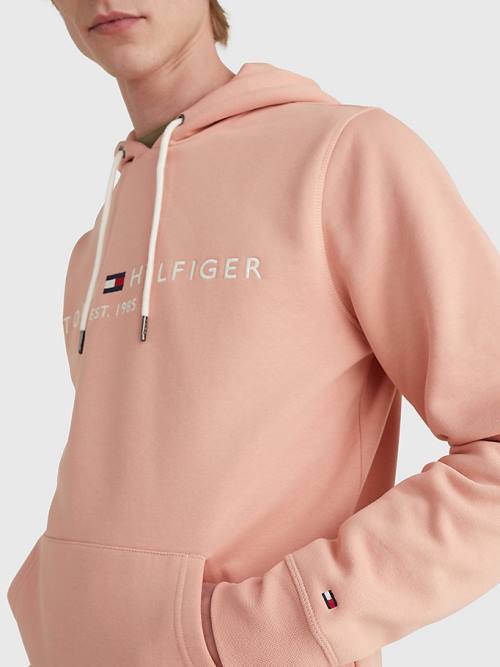 Tommy Hilfiger Logo Kapucnis Pulóver Férfi Narancssárga | TH537EJQ