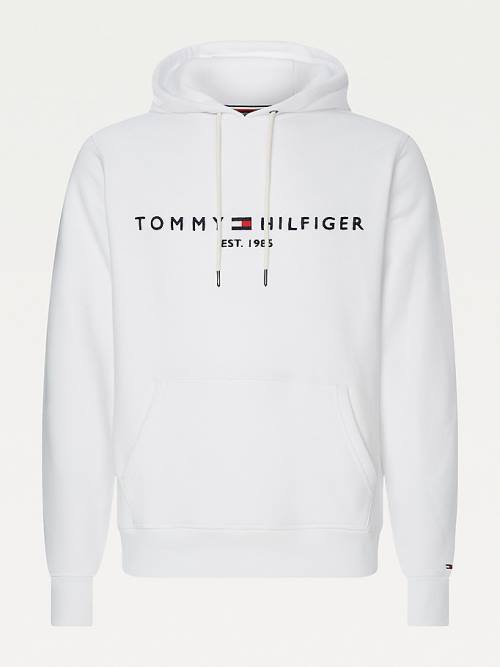 Tommy Hilfiger Logo Kapucnis Pulóver Férfi Fehér | TH615JEG