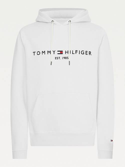 Tommy Hilfiger Logo Kapucnis Pulóver Férfi Fehér | TH615JEG