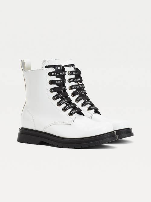 Tommy Hilfiger Logo Laces Klipsz Booties Bakancs Lány Fehér | TH358UZA