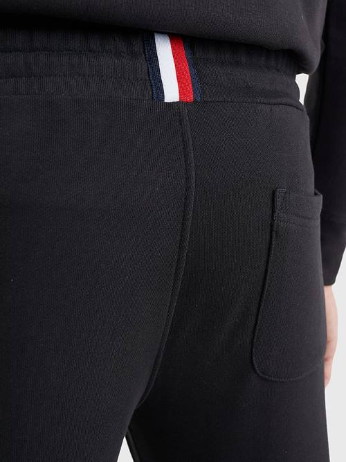 Tommy Hilfiger Logo Organic Pamut Joggers Nadrág Férfi Fekete | TH893ELK