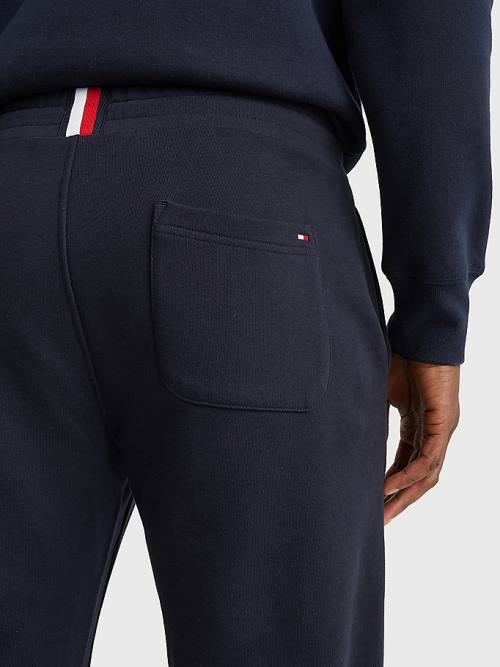 Tommy Hilfiger Logo Organic Pamut Joggers Nadrág Férfi Kék | TH971SON