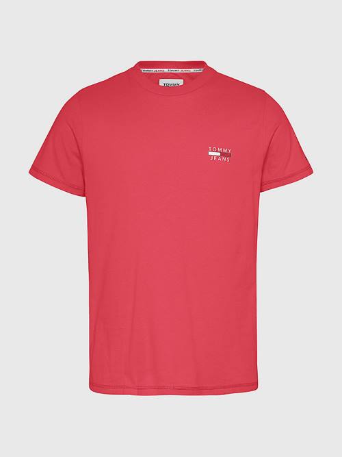 Tommy Hilfiger Logo Organic Pamut Slim Fit Póló Férfi Piros | TH752AIO