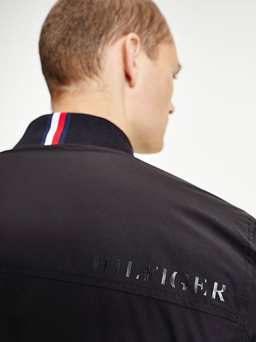 Tommy Hilfiger Logo Patch Bomber Kabát Férfi Fekete | TH568DAL