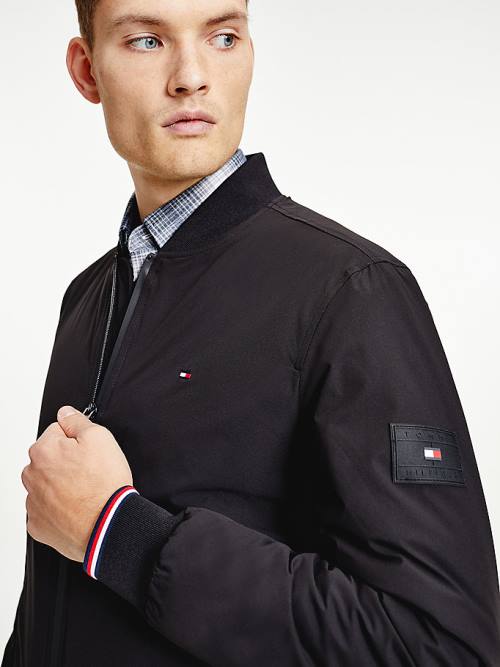 Tommy Hilfiger Logo Patch Bomber Kabát Férfi Fekete | TH568DAL