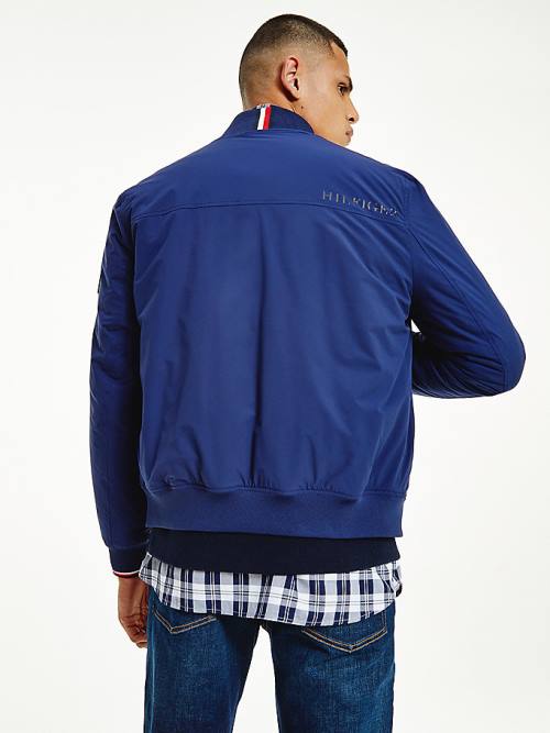 Tommy Hilfiger Logo Patch Bomber Kabát Férfi Kék | TH634ETV