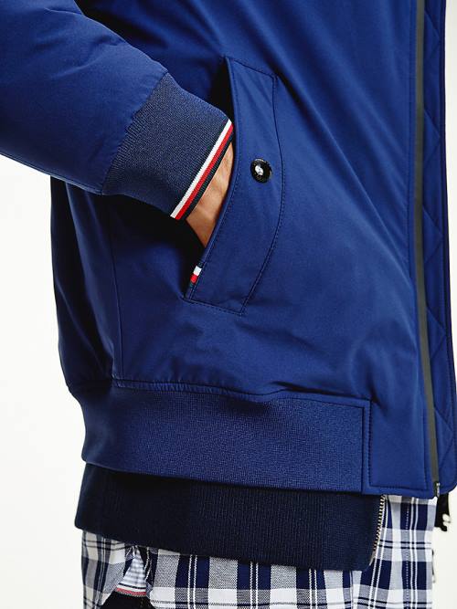 Tommy Hilfiger Logo Patch Bomber Kabát Férfi Kék | TH634ETV