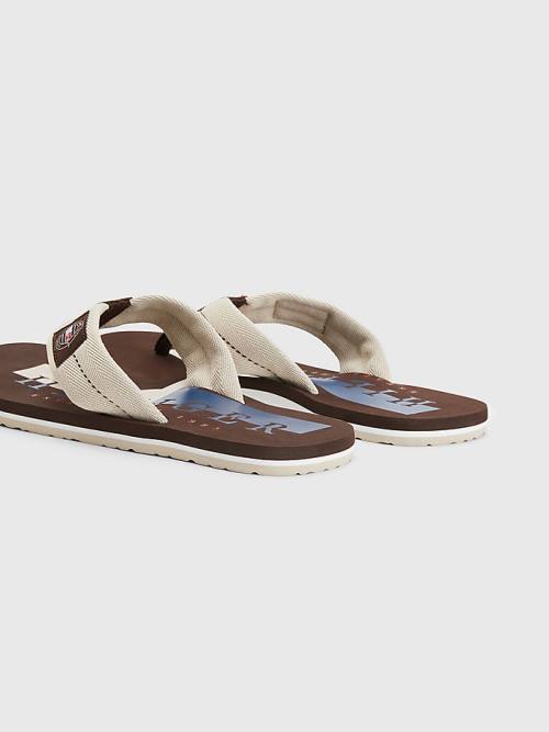 Tommy Hilfiger Logo Patch Flip-Flops Szandál Férfi Bézs | TH431CXJ