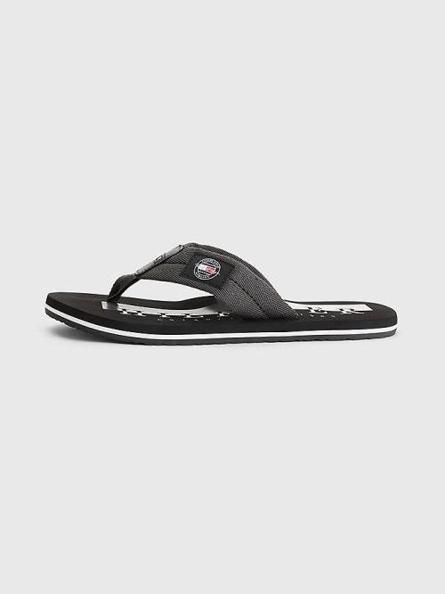 Tommy Hilfiger Logo Patch Flip-Flops Szandál Férfi Szürke | TH457NCY