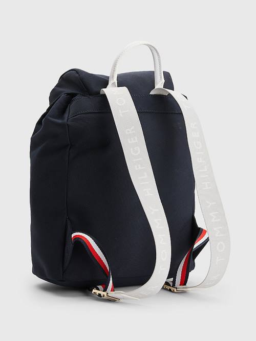 Tommy Hilfiger Logo Pántos Backpack Táska Női Kék | TH308BRN