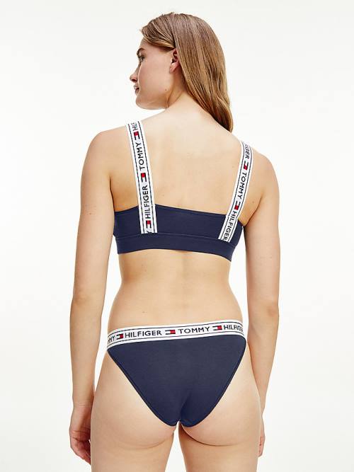 Tommy Hilfiger Logo Pántos Bralette Fehérnemű Női Kék | TH315YAO