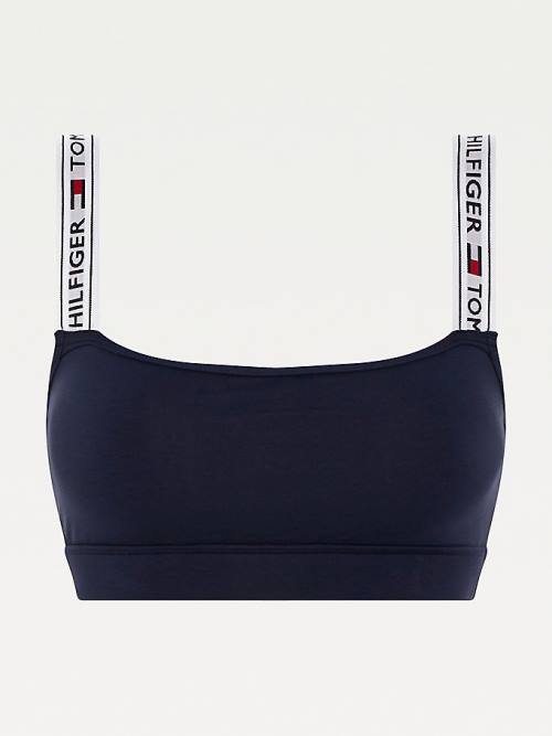 Tommy Hilfiger Logo Pántos Bralette Fehérnemű Női Kék | TH315YAO