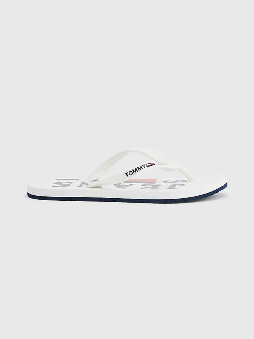 Tommy Hilfiger Logo Pántos Flip Flops Szandál Női Fehér | TH370EVD