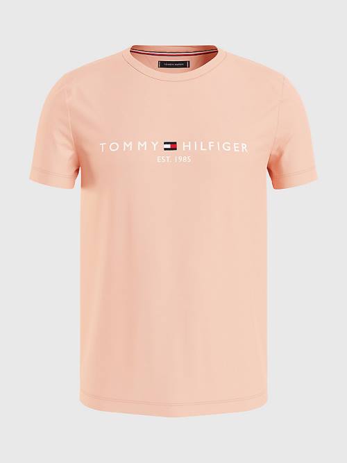 Tommy Hilfiger Logo Póló Férfi Narancssárga | TH532GRW