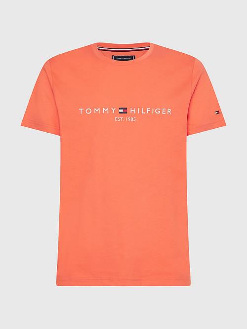 Tommy Hilfiger Logo Póló Férfi Piros | TH371MOT