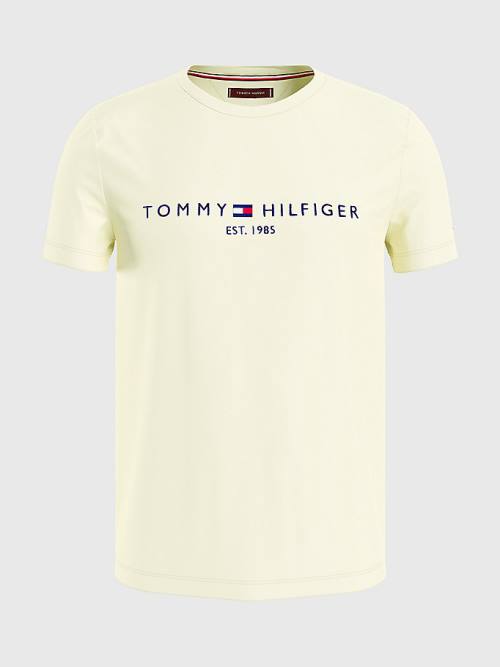 Tommy Hilfiger Logo Póló Férfi Sárga | TH067JPL