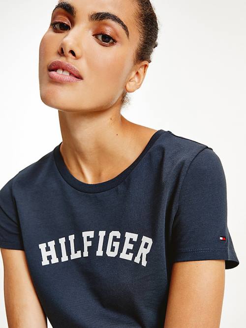 Tommy Hilfiger Logo Póló Női Kék | TH017QCA