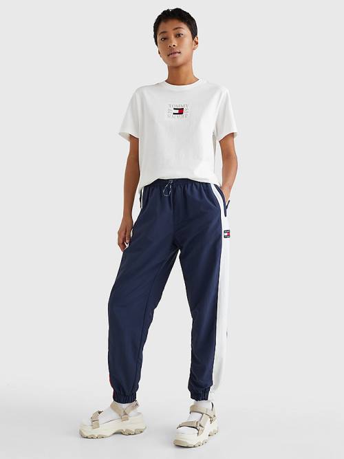 Tommy Hilfiger Logo Relaxed Fit Póló Női Fehér | TH123TAB