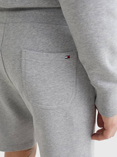 Tommy Hilfiger Logo Sweat Rövidnadrág Férfi Szürke | TH451JQK