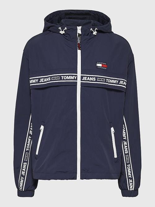 Tommy Hilfiger Logo Tape Chicago Windbreaker Kabát Női Kék | TH156CYQ