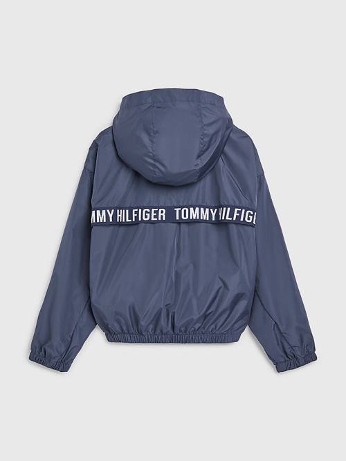 Tommy Hilfiger Logo Tape Chicago Windbreaker Kabát Lány Kék | TH392TSJ